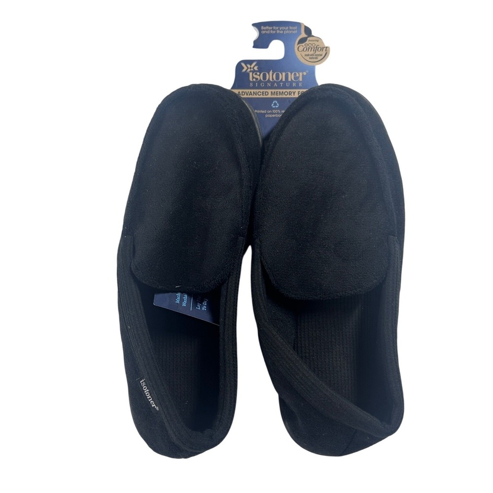 Isotoner‎ Signature Men's Black Advanced Memory Foam Slippers Size XXL 13-14 NEW